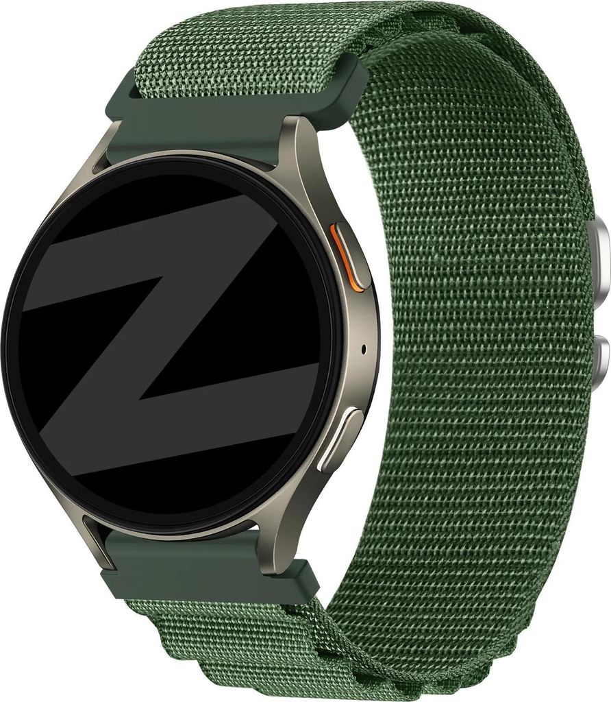 Bandz Universal Alpine Nylon Uhrenarmband (Army Green) - 20mm - passend für Samsung Galaxy Watch 7/6/5/4/FE/3, Polar Pacer/Unite/Ignite und Amazfi...