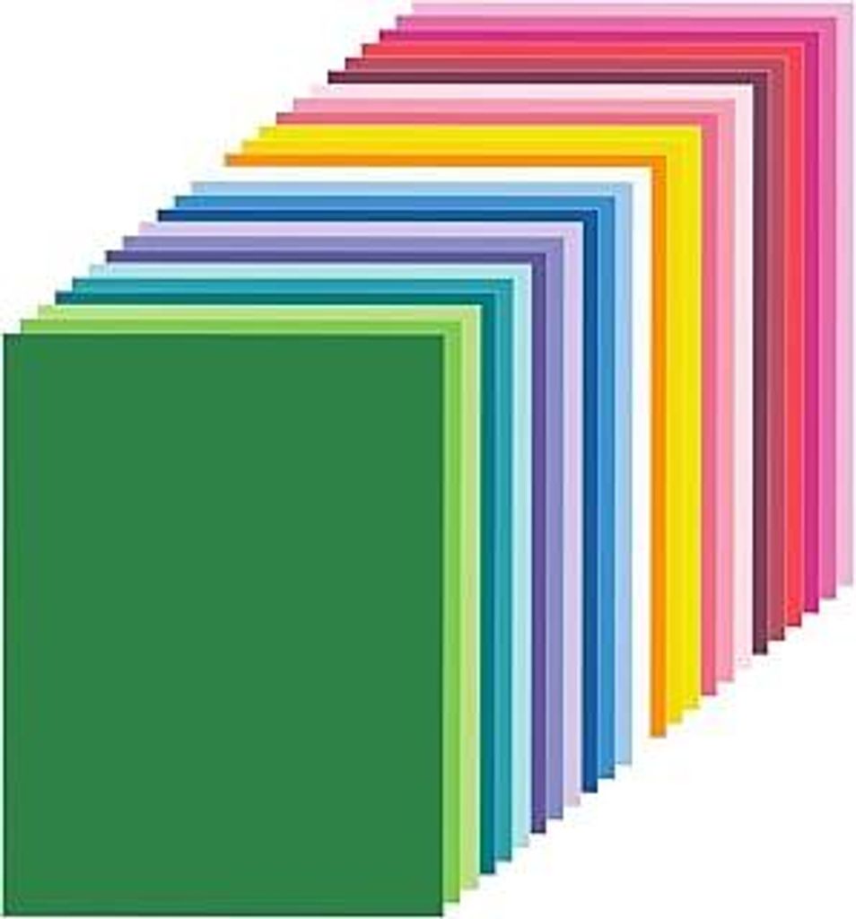 100 Blatt - 120g Tonpapier A4 Bunt, Bastelpapier Buntes Papier Druckerpapier Kopierpapier, Origami Papier - 25 Farben