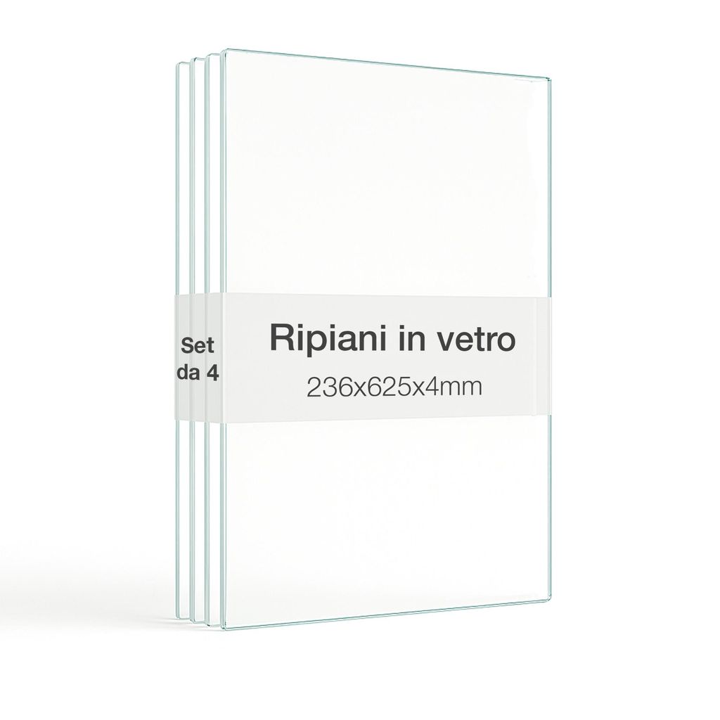 K-Möbel Set di 4 ripiani in vetro Ripiano in vetro per 2 Immagine del prodotto 