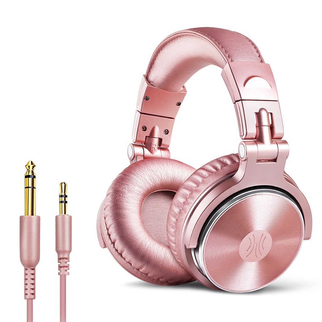 DJ-Kopfhörer ohne Adapter, geschlossene Rückseite, Over-Ear-Stereo-Monitor-Headset(Roségold)