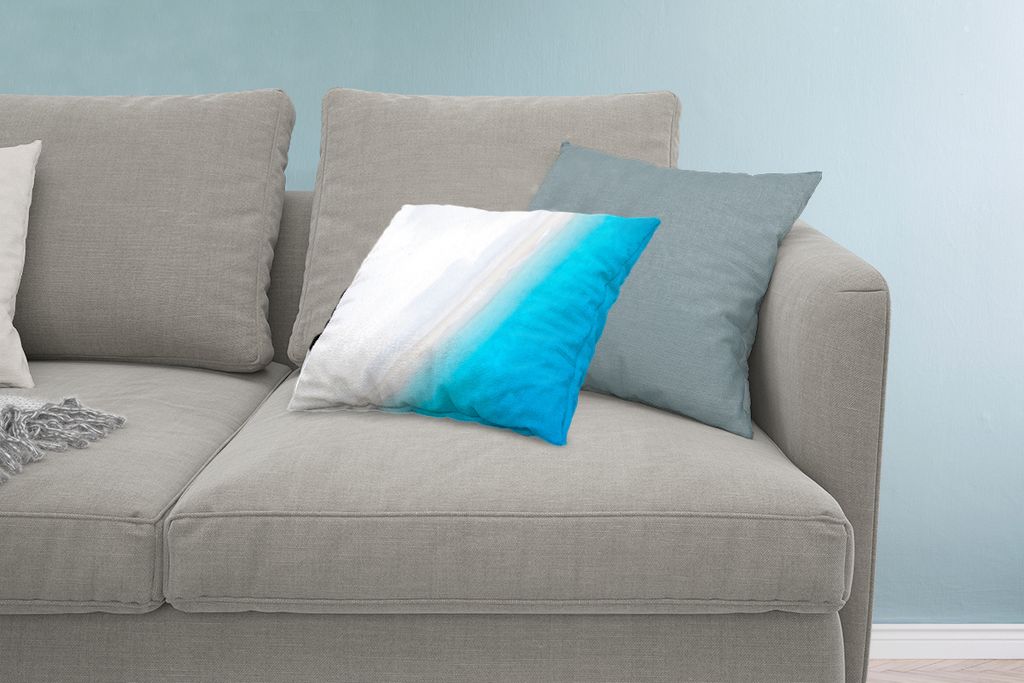 MuchoWow Zierkissen Sofakissen Wohnzimmer Dekokissen 60x40 cm Strand - Meer - Blau - Kopfkissen - Polster mit Foto