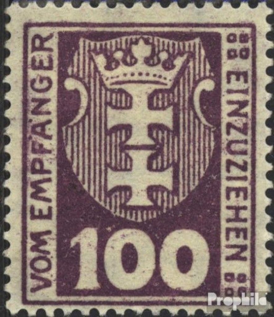 Briefmarken Danzig 1923 Mi P15Y postfrisch Portomarke