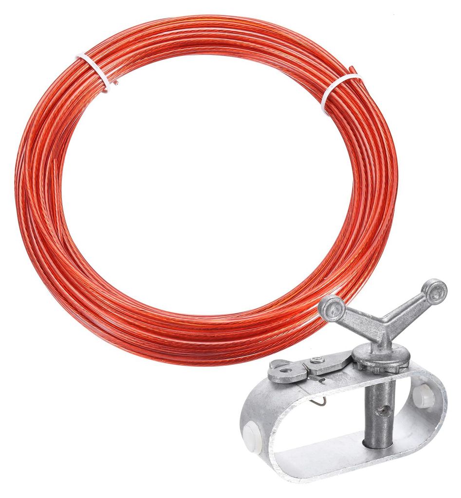Stück Drahtspanner, Stahlseilspanner, Spannschloss mit Stahlseilmantel, Ø 2 mm, Länge 20 m, zur Befestigung von Schwimmbadabdeckungen, Seil, Sch...