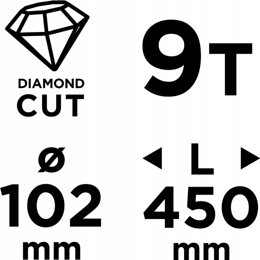 Scie cloche diamant 9 dents 102mm GRAPHITE avec filetage 1,1/4 UNC pro