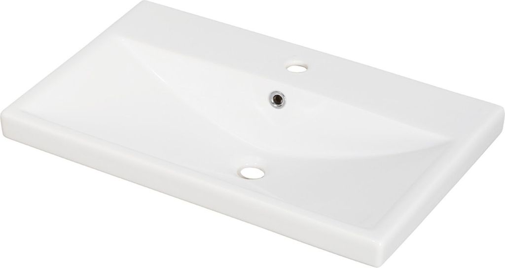 FACKELMANN Waschbecken STANFORD / Waschtisch aus Keramik / Maße (B x H x T): ca. 70 x 16,5 x 45 cm / Einbauwaschbecken / hochwertiges Becken fürs...