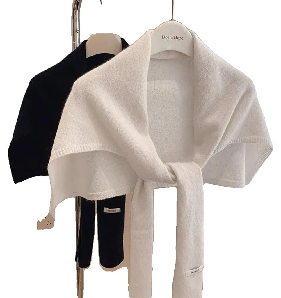 Écharpe 100% laine beige fine et chaude - Coupe légère confort thermique