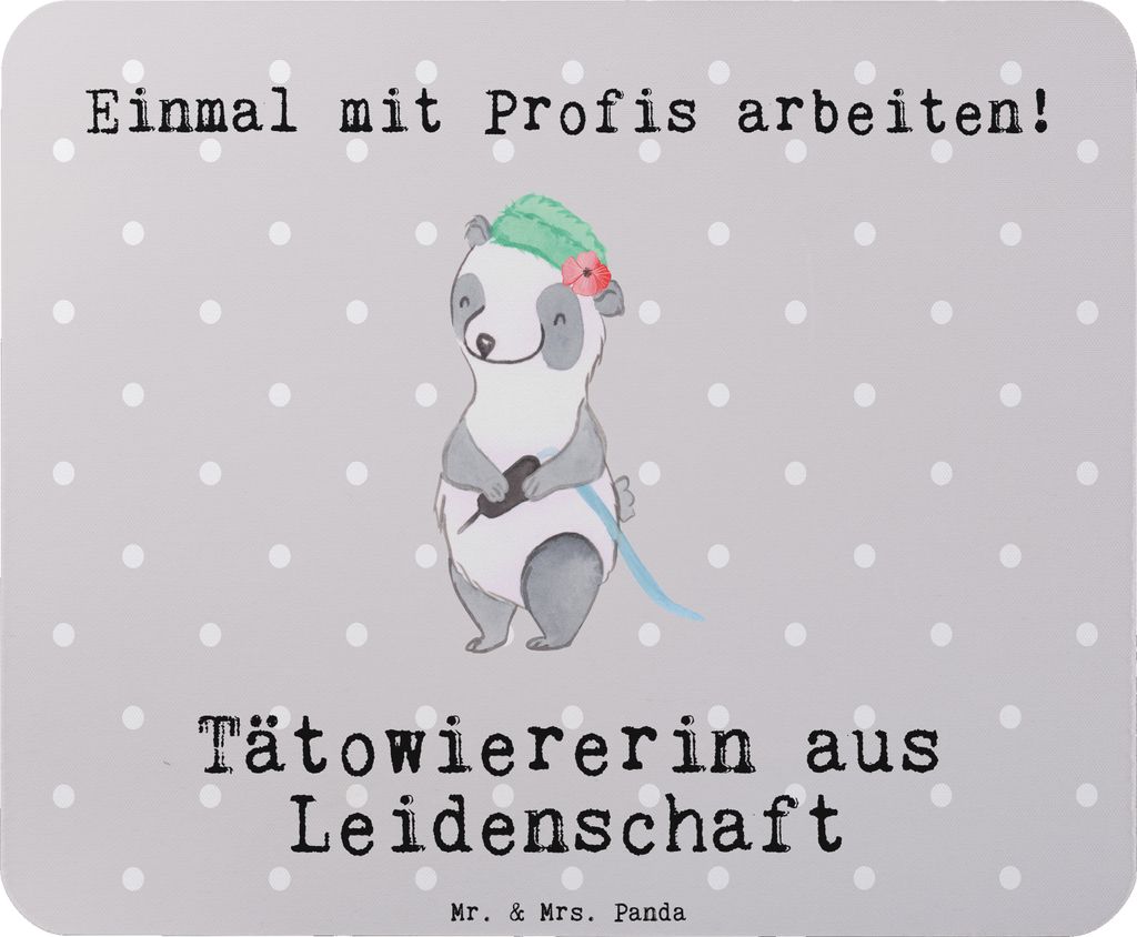 Mr. & Mrs. Panda Mauspad Tätowiererin Leidenschaft - Grau Produktbild 