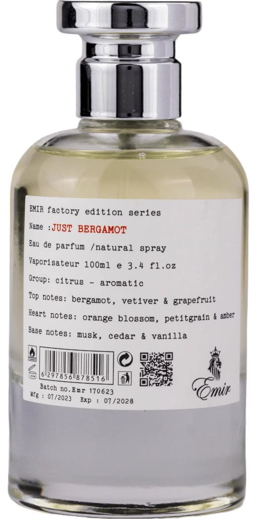 Emir Just Bergamot Factory Edition Eau de Parfum, 100 ml Image du produit 