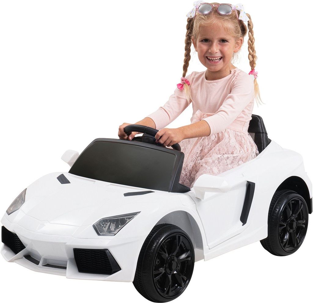 Kinderfahrzeug Elektrofahrzeug Kinder Elektroauto Ledersitz EVA Soft Reifen Weiß 