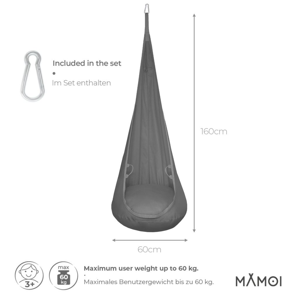 MAMOI Hängesessel für kinder, Therapieschaukel, Schaukel für kinderzimmer, Hängehöhle, Hängeschaukel, Sensory swing, Schaukeltuch indoor, H...