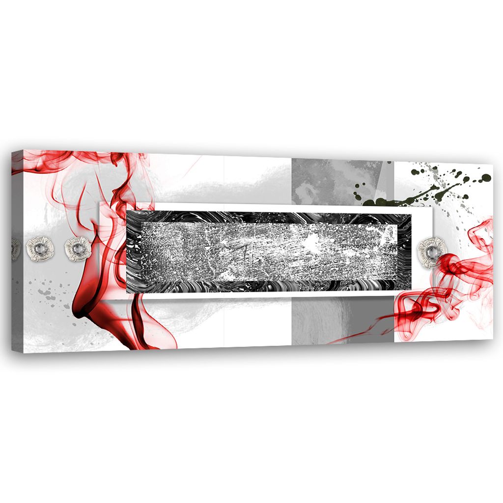 Leinwandbild Explosion von Rot 90x30 Feeby Grau bild für die wand bereit zum aufhängen