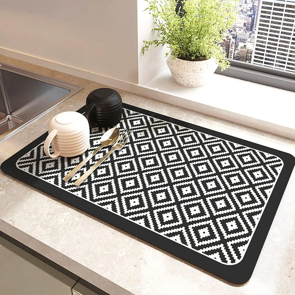 Tapis absorbant antidérapant 40x30 cm séchage rapide pour cafetière