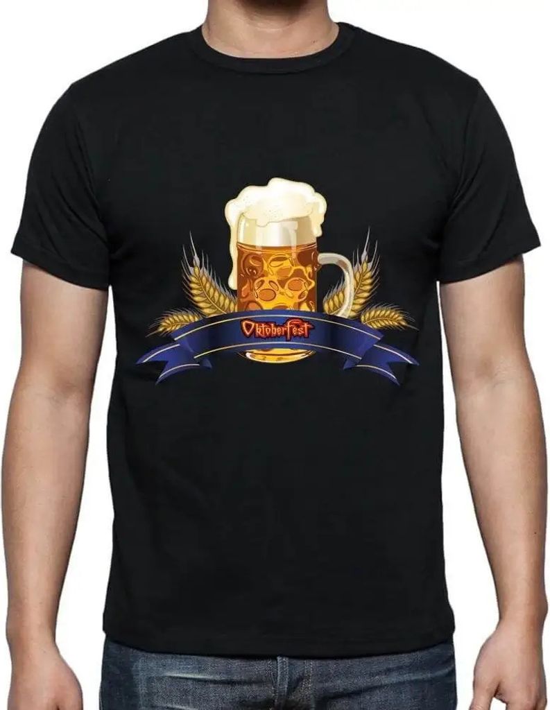 Herren Grafik T-Shirt bier mit Weißbier – Beer With Whea – Öko-Verantwortlich Vintage Jahrgang Kurzarm Lustige Druck Geburtstag