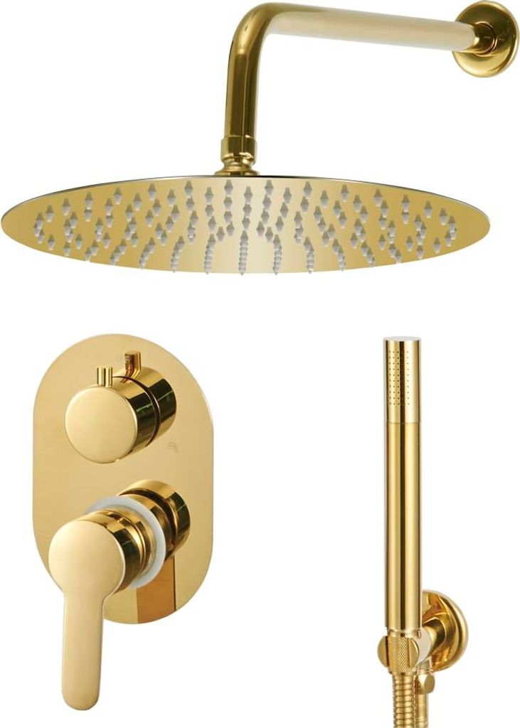 vidaXL Duschsystem Edelstahl 201 Golden