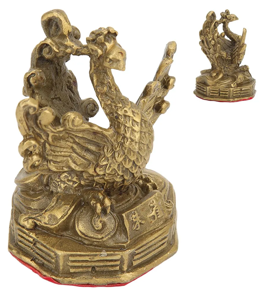 Statue de phénix en laiton haute dureté, figurine déco de collection 25cm - 9
