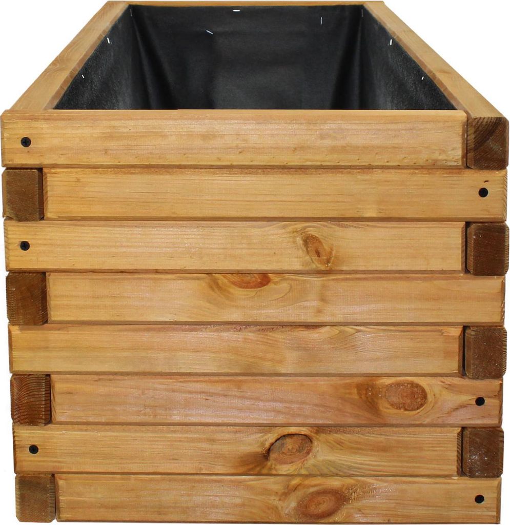 Pflanzkasten Holz mit Vlies 180x42x38cm naturbraun - XXL Produktbild 9
