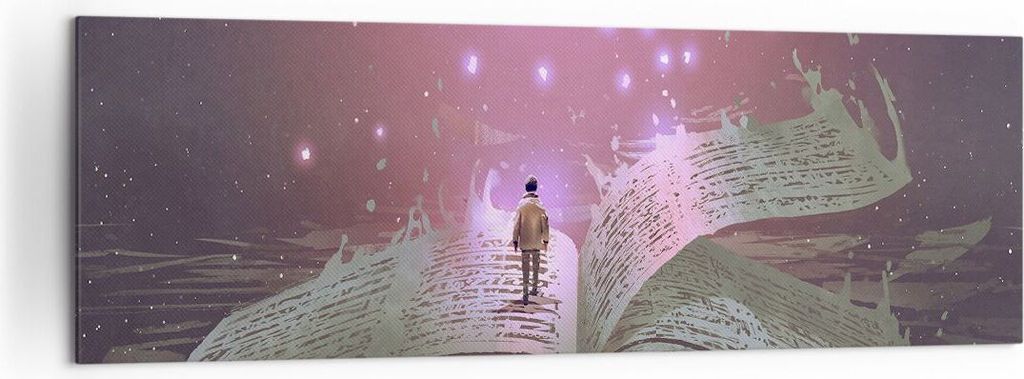 Bild auf Leinwand - Leinwandbild - Fantasy Buch - 160x50cm - Wand Bild - Wanddeko - Wandbilder - Leinwanddruck - Bilder - Kunstdruck - Wanddekorati...