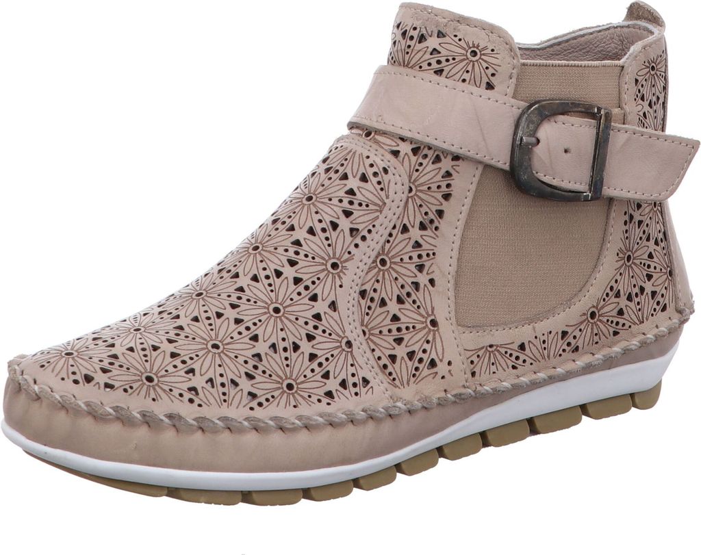 Gemini Damen Stiefelette Leder Cutouts floral Muster 382019-19, Größe:37 EU, Farbe:Mehrfarbig