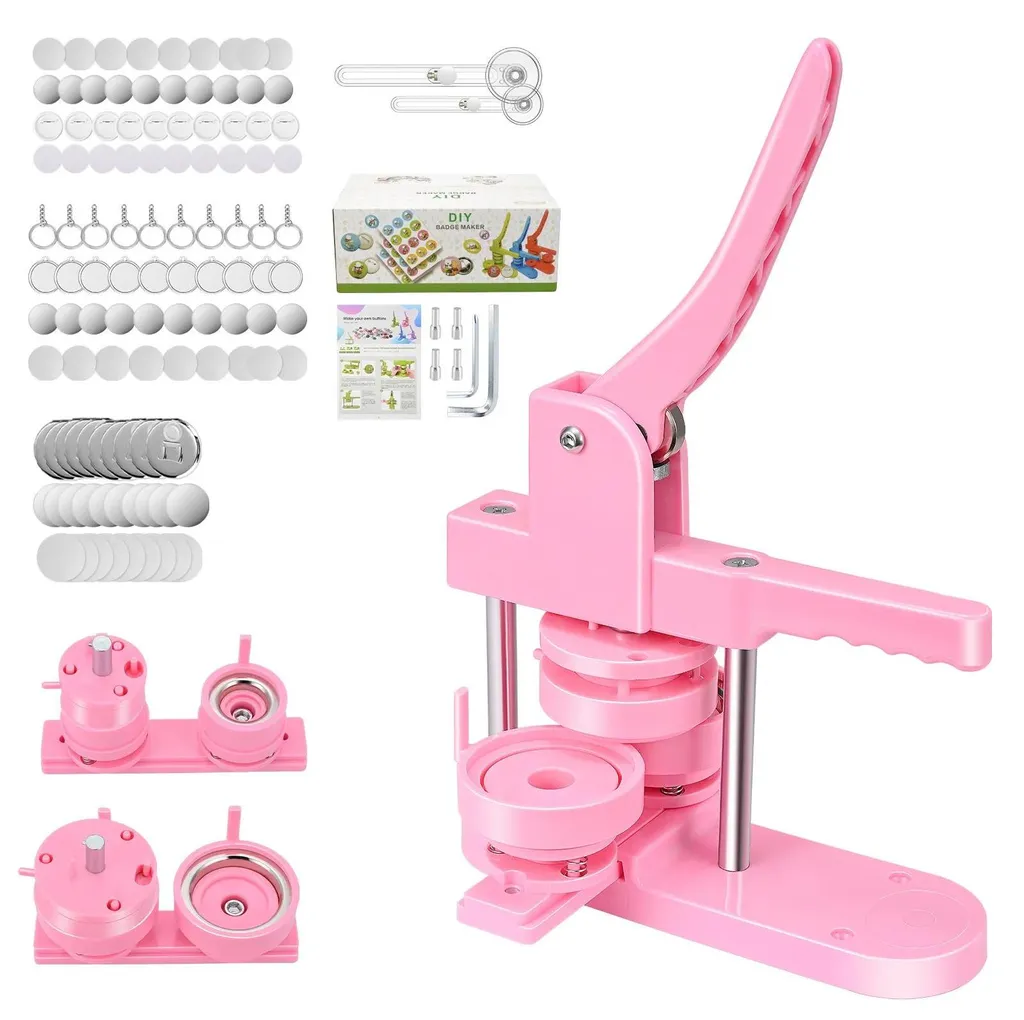 Machine à badges facile d'utilisation kit rose complet sans ratés - 2