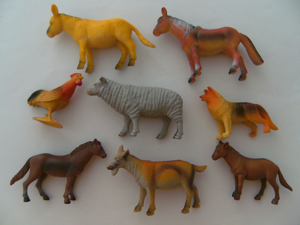 1 Set Bauernhoftiere 8erSet, Gummitiere Spieltiere Pferd Produktbild 