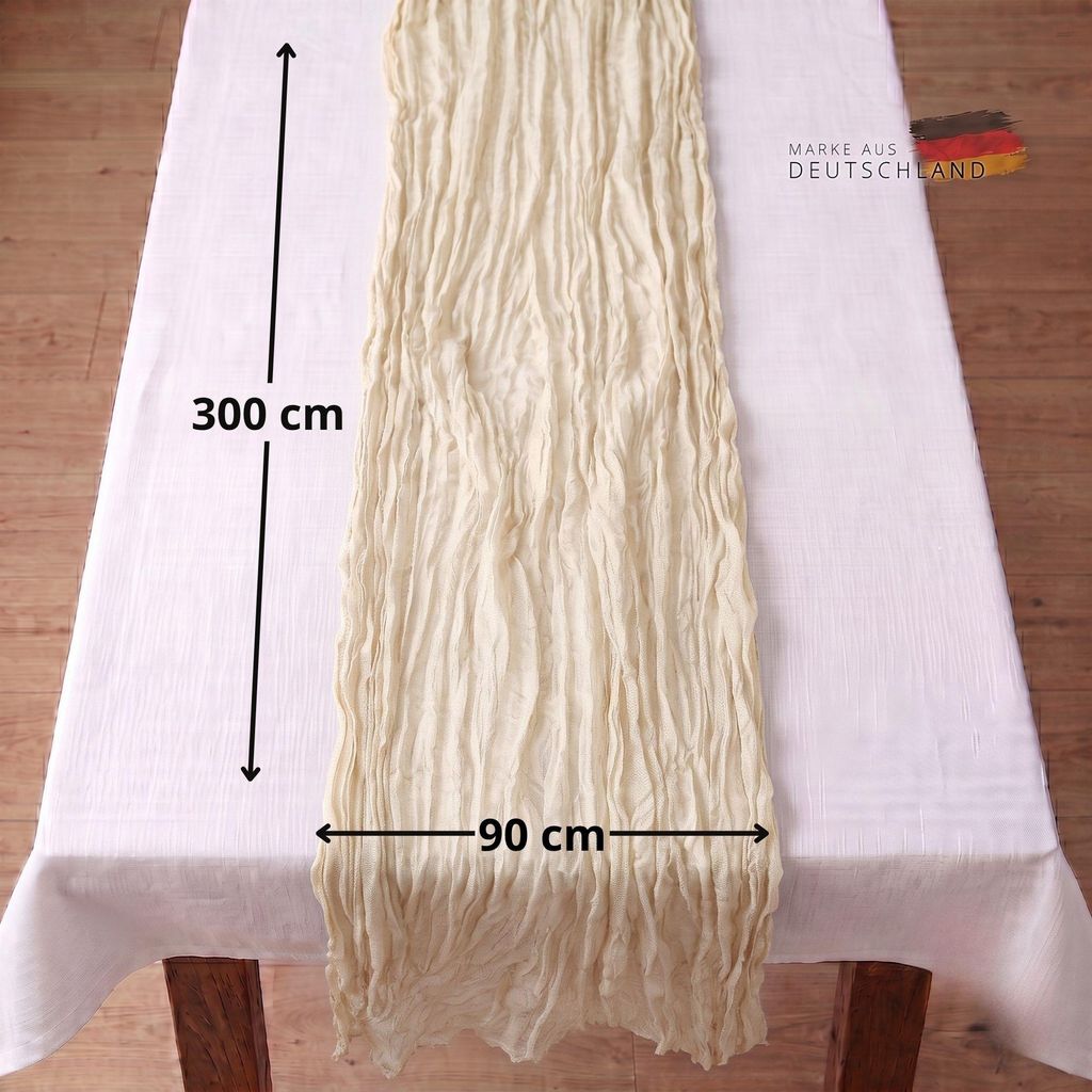 G.schmückt Chiffon Tischläufer Schal 3 Meter lang 90 cm