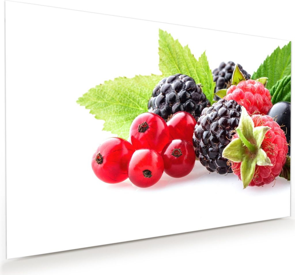 Glasbild Wandbild Sammlung aus Beeren 45x30cm in XXL für Wohnzimmer, Schlafzimmer, Badezimmer, Flur