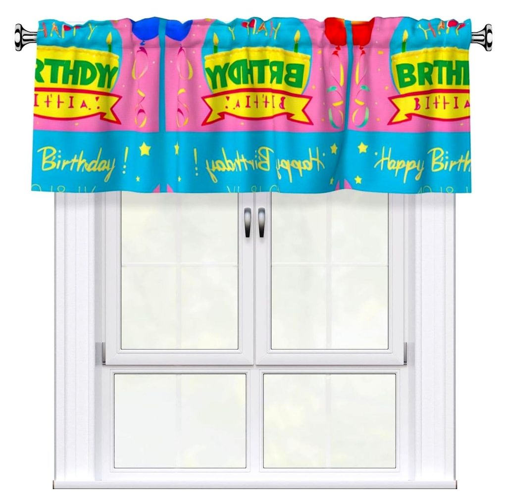 Luftballon-Vorhang zum Geburtstag, 137,2 x 45,7 cm, geeignet für Schlafzimmer, Küche und Balkon, Verdunkelungsdekoration