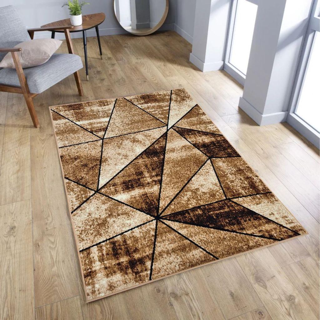 Geometrický kusový koberec 140x190 cm LUKEN - béžový Obrázek produktu 