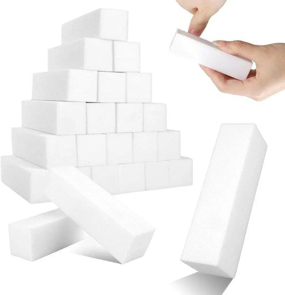 Lot de 24 blocs de ponçage blancs à 4 faces pour les ongles