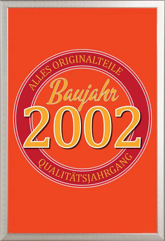 Regalo 22 Anni Poster 2002 Originale + Cornice Alluminio Shinsuke Silver