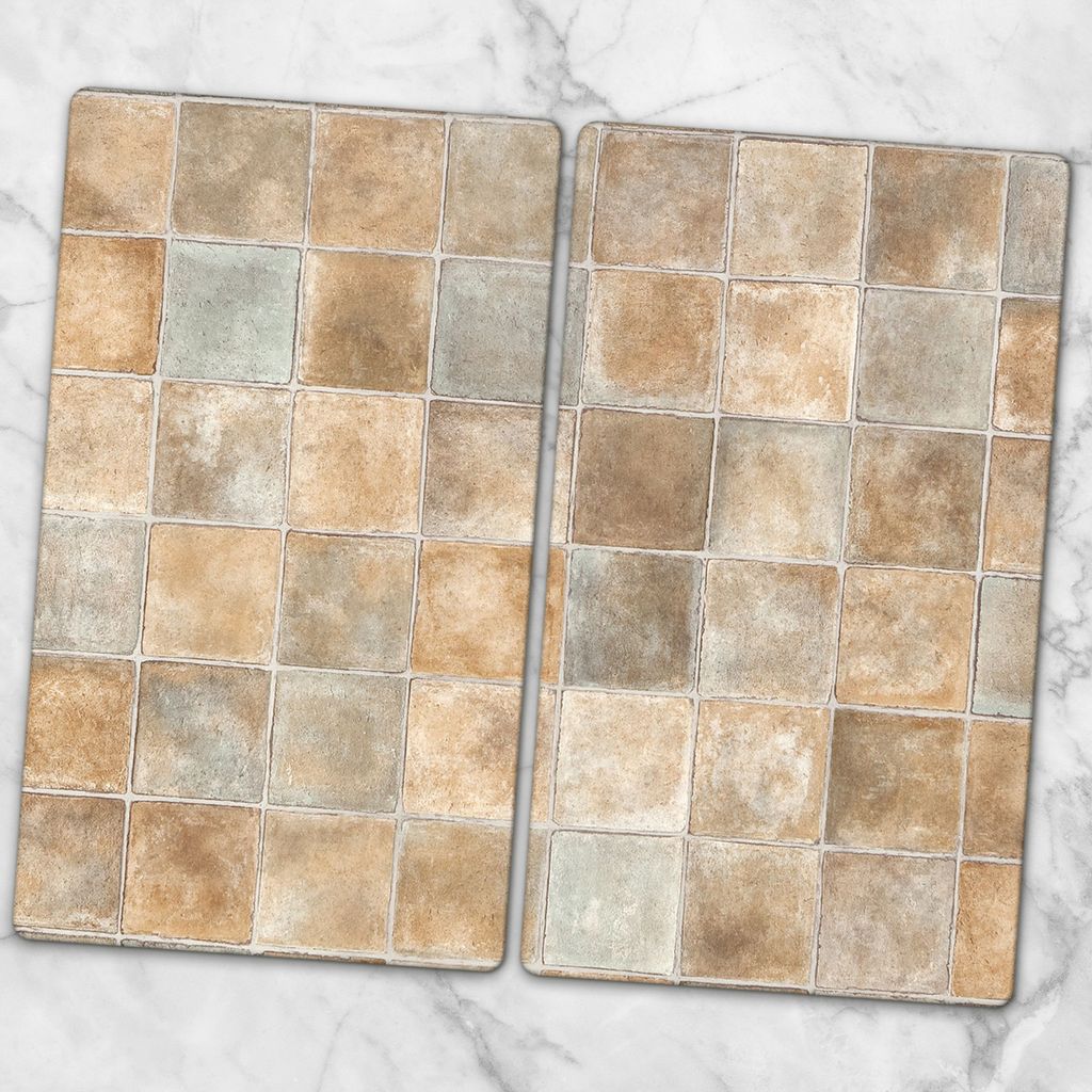 Glas-Herdabdeckplatten Glaskeramikkochfeld-Abdeckung Spritzschutz Glas 2x30x52 cm - Mosaikfliesen