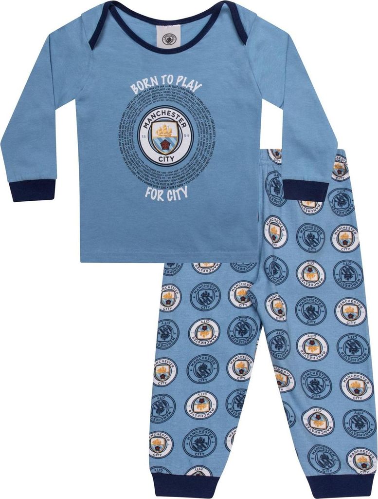 Manchester City FC - Schlafanzug mit langer Hose für Baby-Jungs GF979 (68) (Himmelblau)
