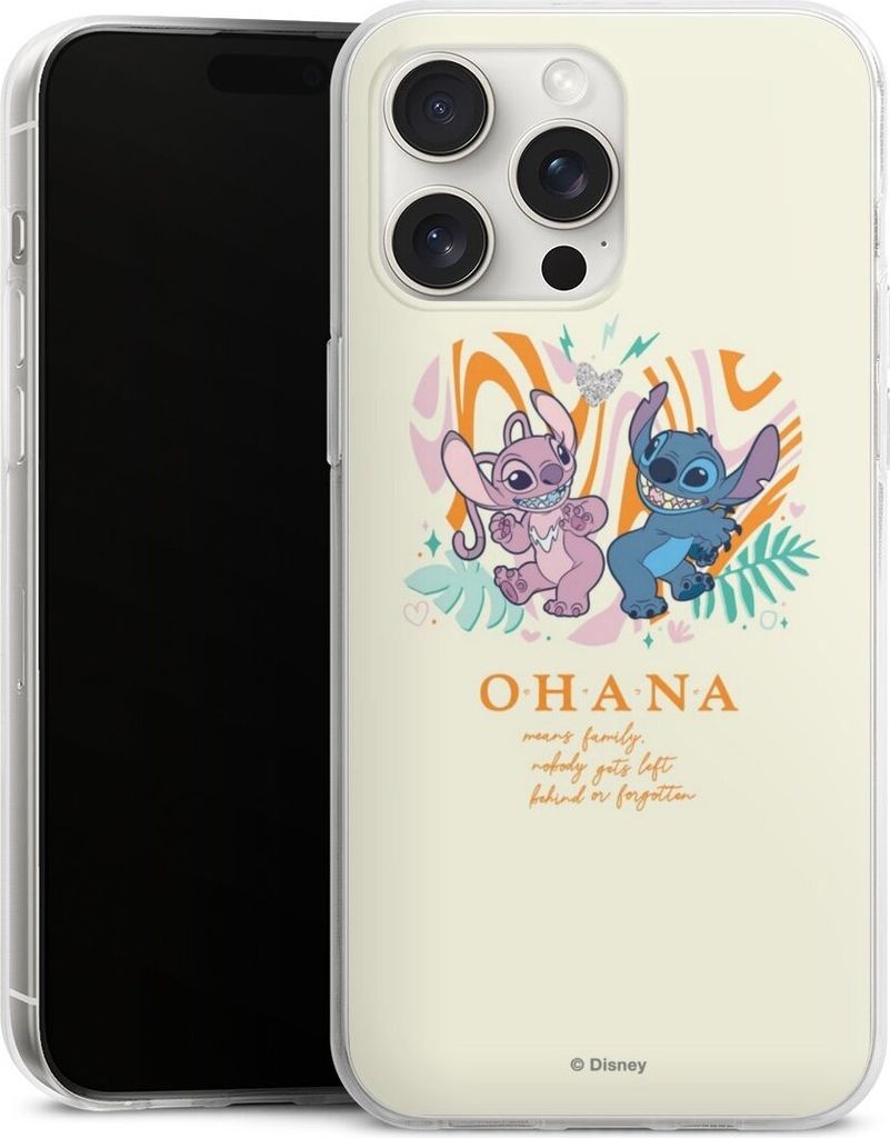 DeinDesign Handyhülle für Apple iPhone 15 Pro Max Silikon Hülle Case Smartphone Schutzhülle Disney Offizielles Lizenzprodukt Lilo & Stitch