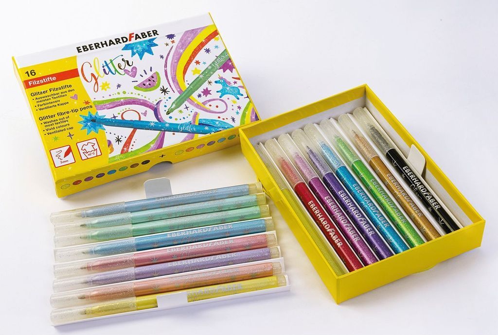 Eberhard Faber EF-551016 Viltstiften Glitter Doos 16 Image du produit 