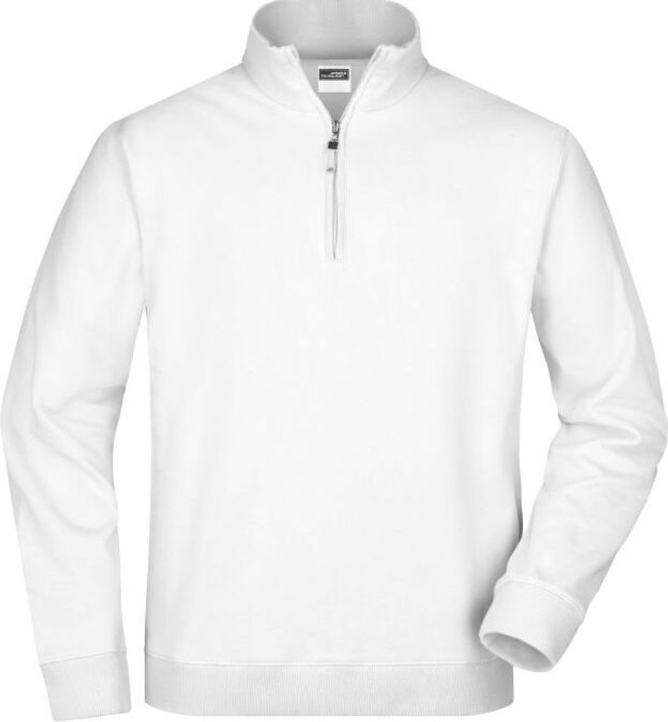 Zip-Sweatshirt Round "JN352" - James & Nicholson White 3XL