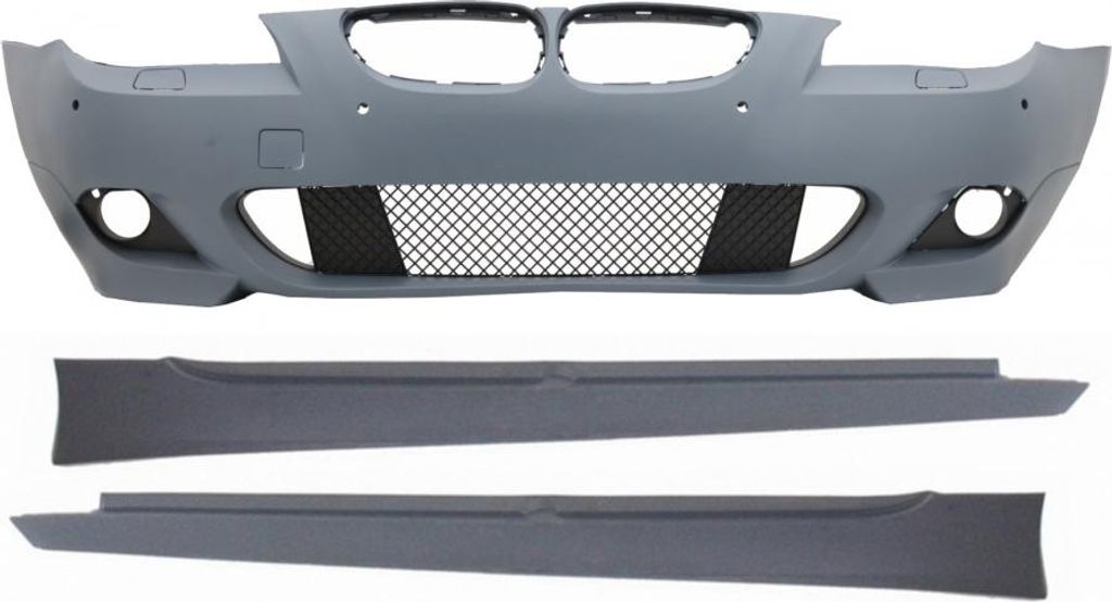 Stoßstange ohne Nebelscheinwerfer für BMW 5 LCI E60 E61 07-10 Seitenschweller M-Technik Look.