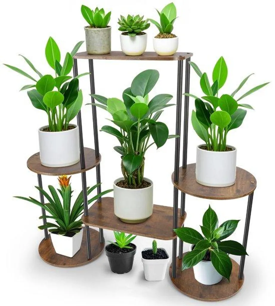 Étagère à plantes à plusieurs niveaux en bois, porte-fleur de 105 cm