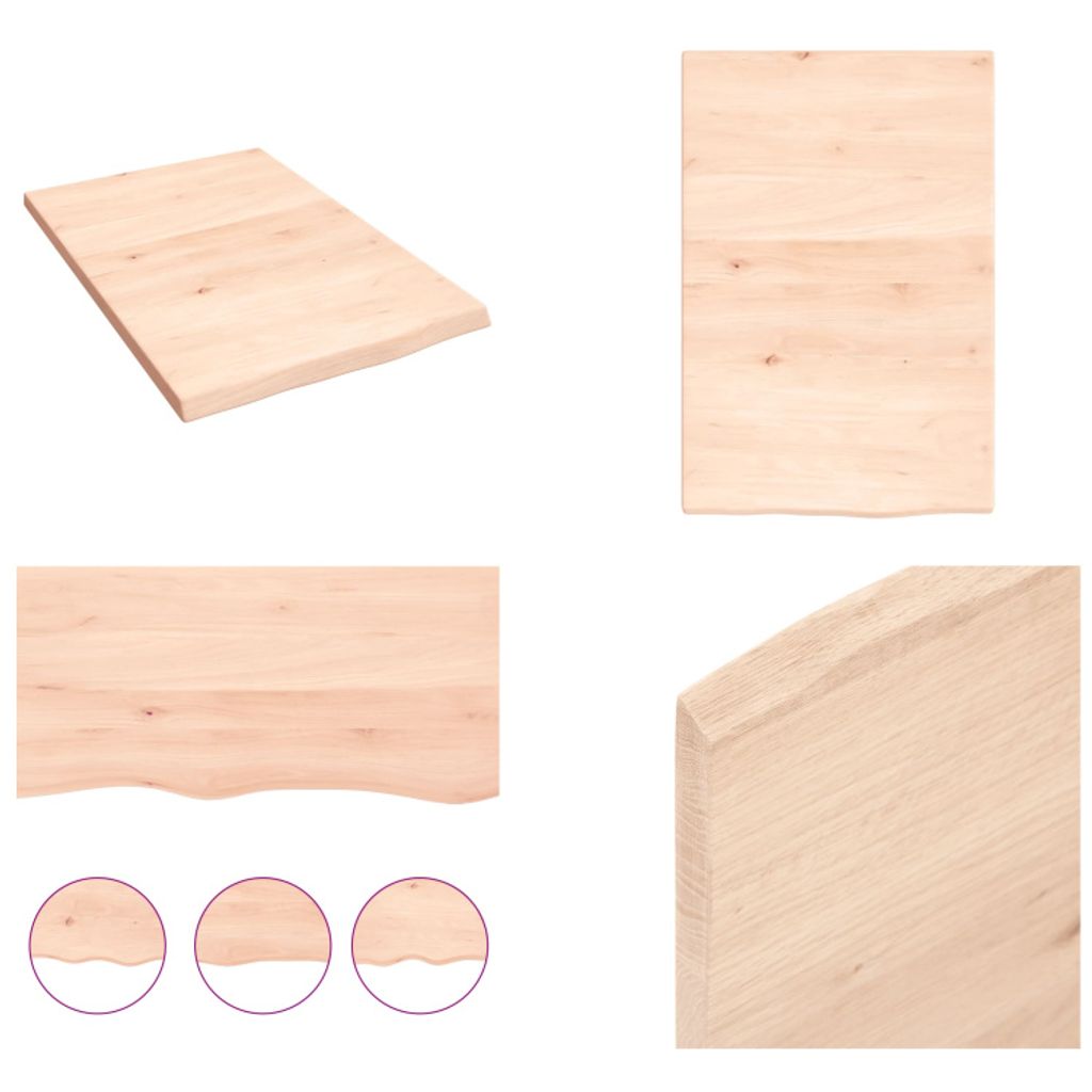 vidaXL Wandregal 40x60x2 cm Massivholz Eiche Unbehandelt - Wandregal - Wandregale - Lagerregal - Schwebendes Regal