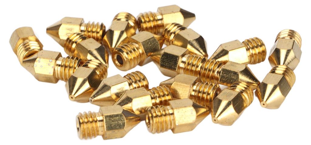 20-teiliges MK8 Düsenset, 1,75 mm M6 Gewinde, polierte Extruderdüsen mit Aufbewahrungsbox für 3D-Drucker, Ersatzdüsen 0,4 mm