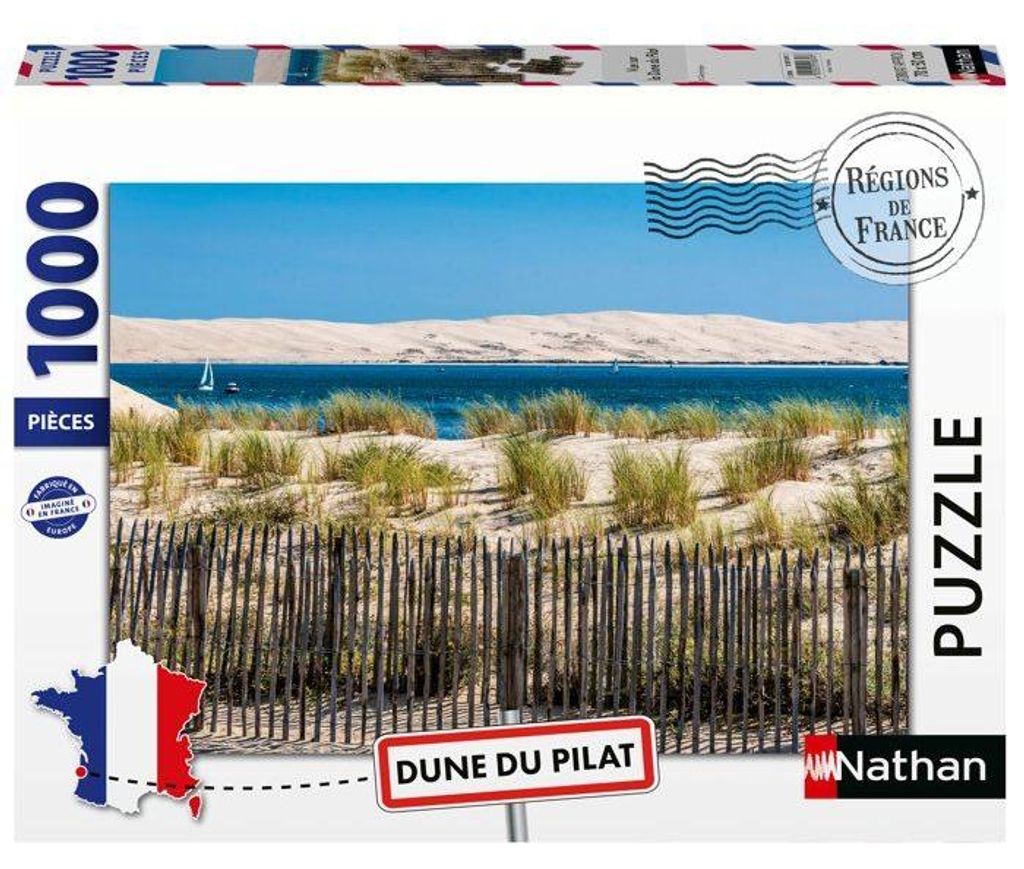 Nathan – 1000-teiliges Puzzle – Ansicht der Düne du Pilat (Regionen Frankreichs) – Ab 14 Jahren – Passgenau – 12001879