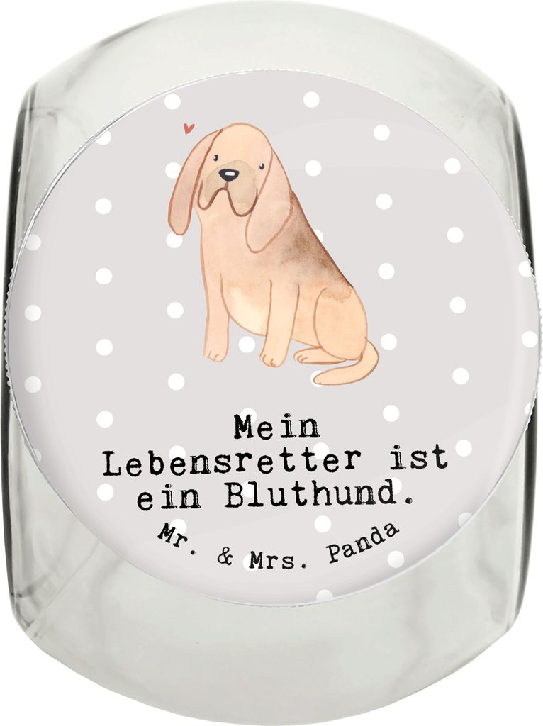 Mr. & Mrs. Panda Dose Bloodhound Lebensretter XL 2000ml - Grau Pastell - Geschenk, Keksdose, Chien De Saint Hubert, St. Hubertushund, Bluthund, Auf...