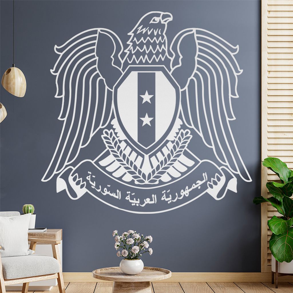 Syrien Wappen Wandtattoo Wandaufkleber Wall Sticker - Dekoration, Küche, Wohnzimmer, Schlafzimmer, Badezimmer