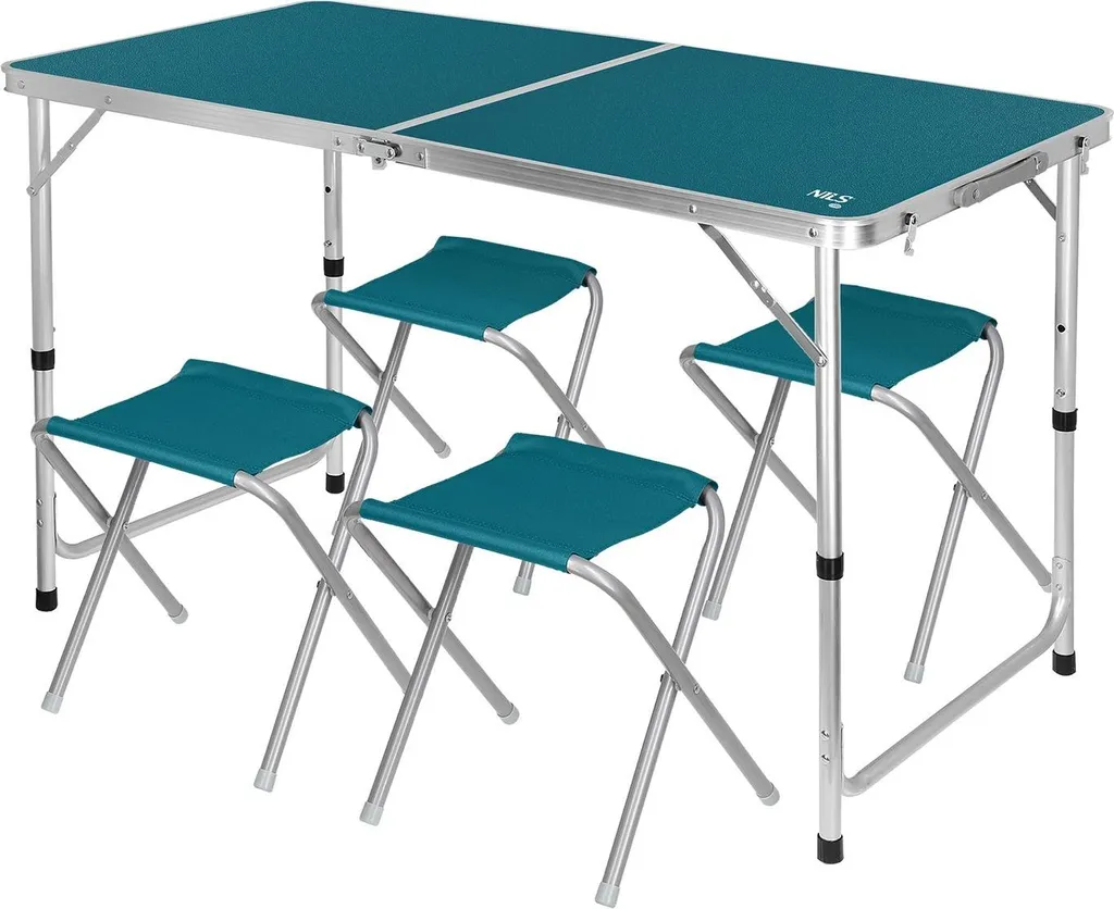 Ensemble bistrot bleu pliable pour terrasse et jardin facile à ranger