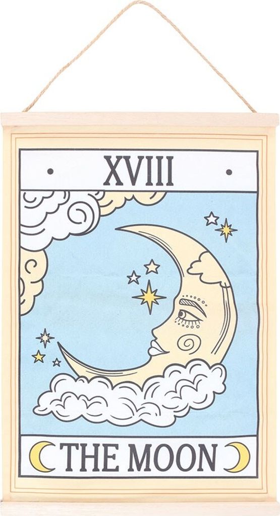 Something Different - Wandaufhänger "The Moon", Alte Tarotkarten SD9934 (Einheitsgröße) (Weiß/Blau/Gelb)