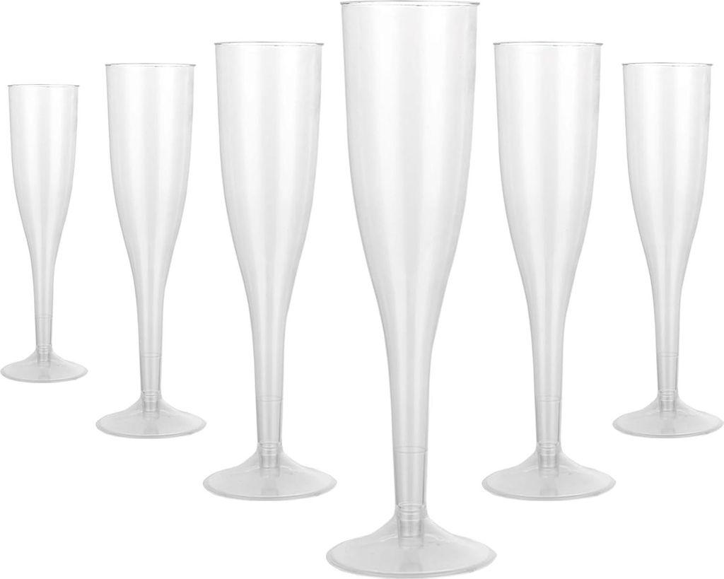 90 Stück transparente Plastik-Champagnergläser 190 ml für Feier Hochzeit Geburtstag