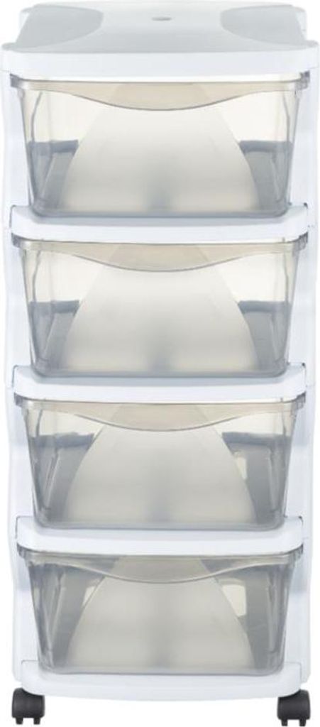 Bama Commode met wieltjes Wit 36x40x80 cm Immagine del prodotto 