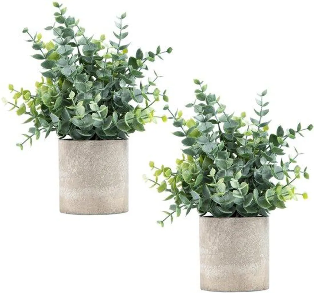 Lot de 2 mini-plantes artificielles en pot pour décoration d'intérieur