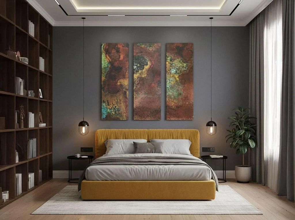 CopperAndCraft, měděné nástěnné umění 3 díly 120x120 cm, Obrázek produktu 