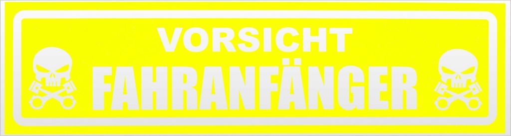 Kiwistar Vorsicht Fahranfänger invertiert Magnetschild Schild magnetisch - 30cm Neongelb - Magnetfolie für Auto PKW Kfz