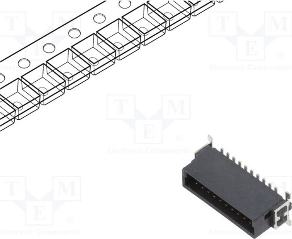 1x Steckverbinder: Platte-Platte PIN: 20 1,27mm männlich C-M-20-SGS--A-PP-T/R Pl